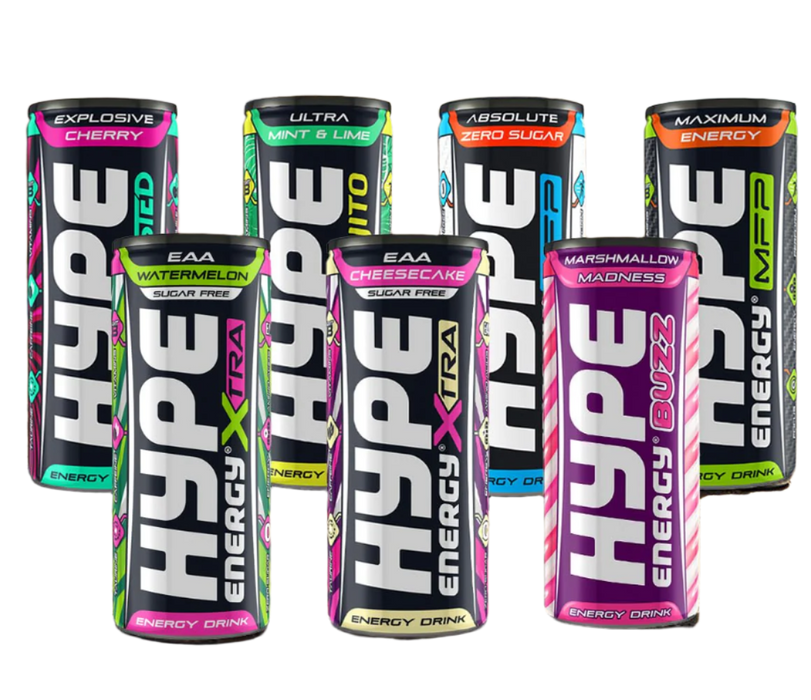 Hype Energy Drinks 24x250ml - Flavor-Packed Performance Boosters