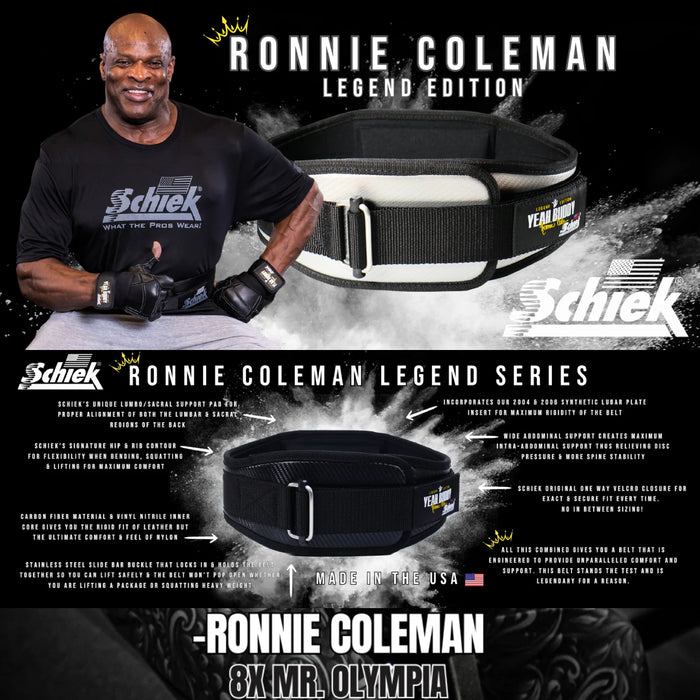 Ronnie Coleman Legend Edition Weightlifting Belt â 6" Lumbo/Sacral Support for Heavy Lifting YEAH BUDDY!