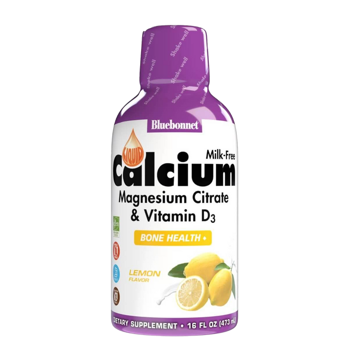 Bluebonnet Liquid Calcium, Magnesium Citrate & Vitamin D3 LemonĀ 16 Fl Oz