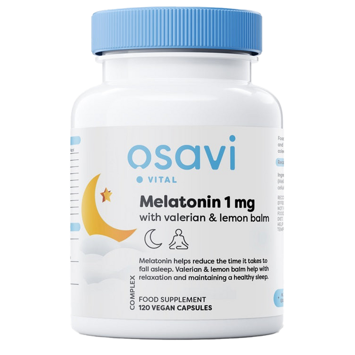 Osavi Melatonin with Valerian & Lemon Balm 1mg 120 vegan caps