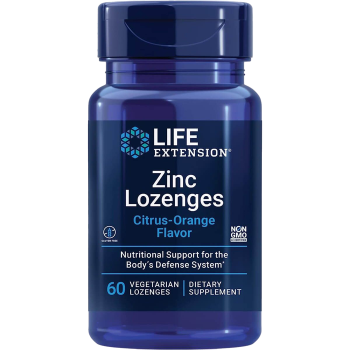 Life Extension Zink-Lutschtabletten, natürliche Zitrus-Orange – 60 vegetarische Lutschtabletten