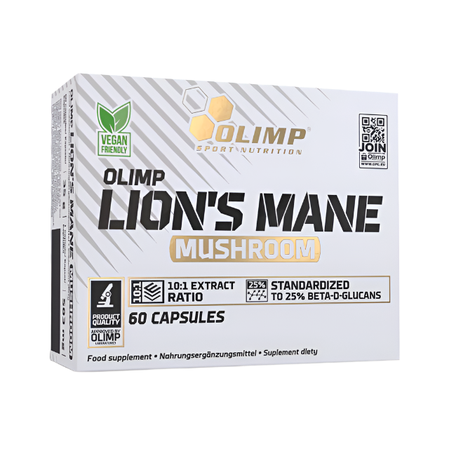 Olimp Lion's Mane Mushroom Capsules â Premium Cognitive and Nervous System Support 60 Caosules