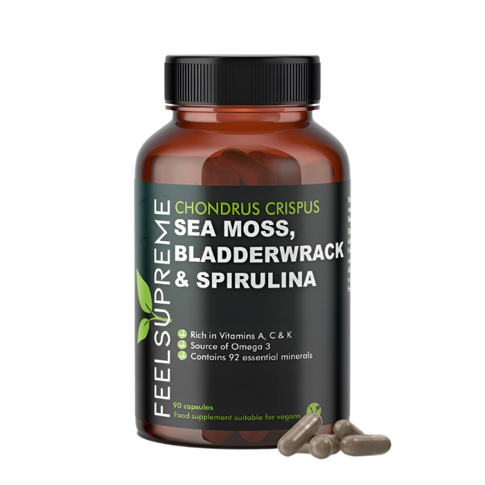 Feel Supreme Seamoss with Bladderwrack and Spirulina | Detox Blend 90Veg Caps