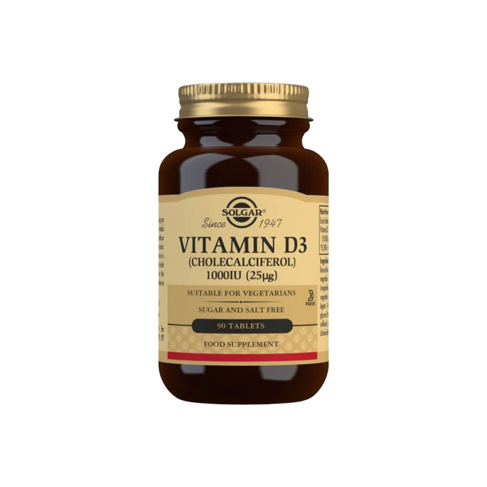 Solgar Vitamin D3 (Cholecalciferol) 1000 IU (25 ”g) Tablets Pack of 90