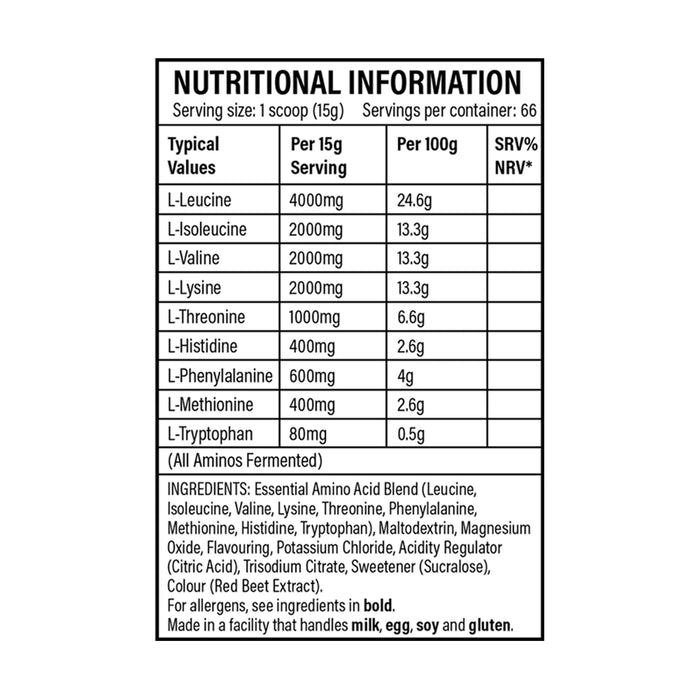 Trained by JP EAA 1kg 66 Servings | Full-Spectrum Essential Amino Acids | Muscle Recovery & Growth 1kg