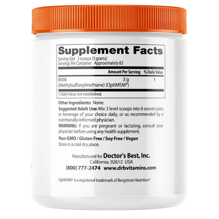 Doctor's Best MSM Powder with OptiMSM 8.8 oz (250 g)