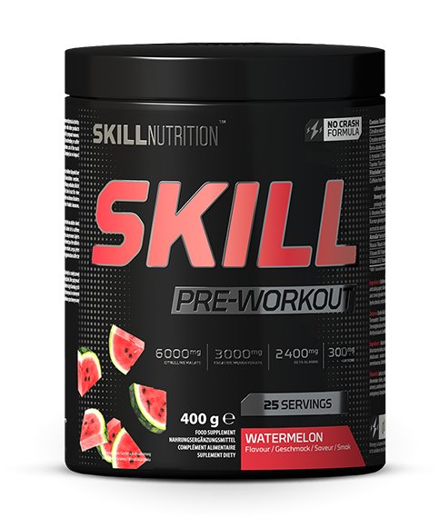 Skill Nutrition Skill Pre-Workout 400g - Watermelon - Beta-Alanine at MySupplementShop by SKILL NUTRITION