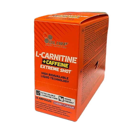 Olimp Nutrition L-Carnitine + Caffeine Extreme Shot, Cherry 10 x 25 ml