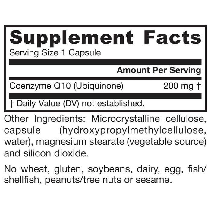 Jarrow Formulas CoQ10 200mg 60 Veggie Capsules - Health and Wellbeing at MySupplementShop by Jarrow Formulas