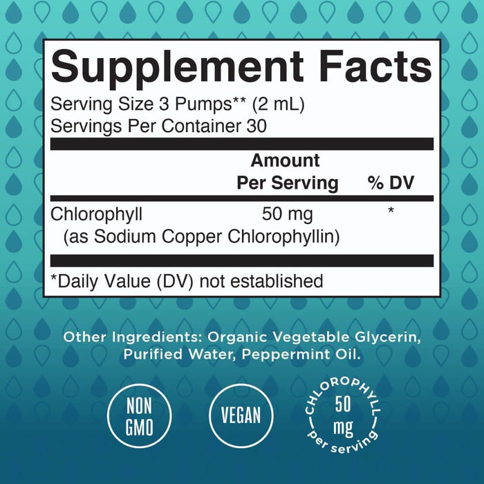 MaryRuth Organics Vegan Chlorophyll Liquid Drops 50mg (Peppermint)  60 ml. - Health and Wellbeing at MySupplementShop by MaryRuth Organics