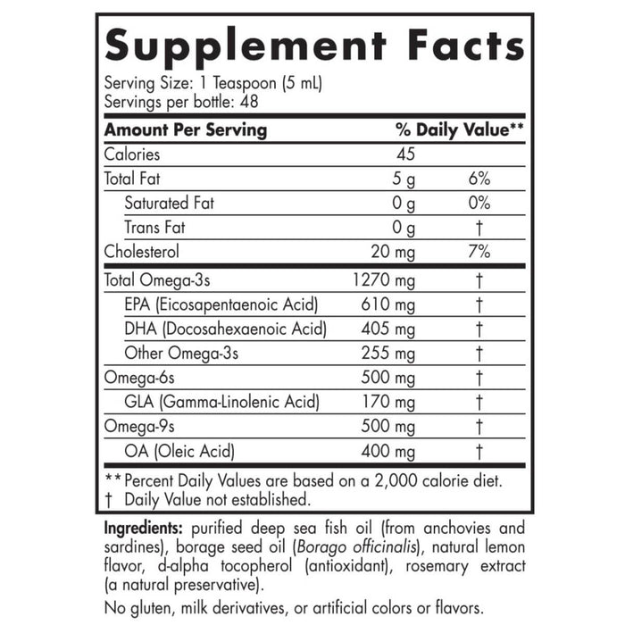 Nordic Naturals Complete Omega 3,6,9 Liquid 8 fl oz (Lemon) - Omegas, EFAs, CLA, Oils at MySupplementShop by Nordic Naturals