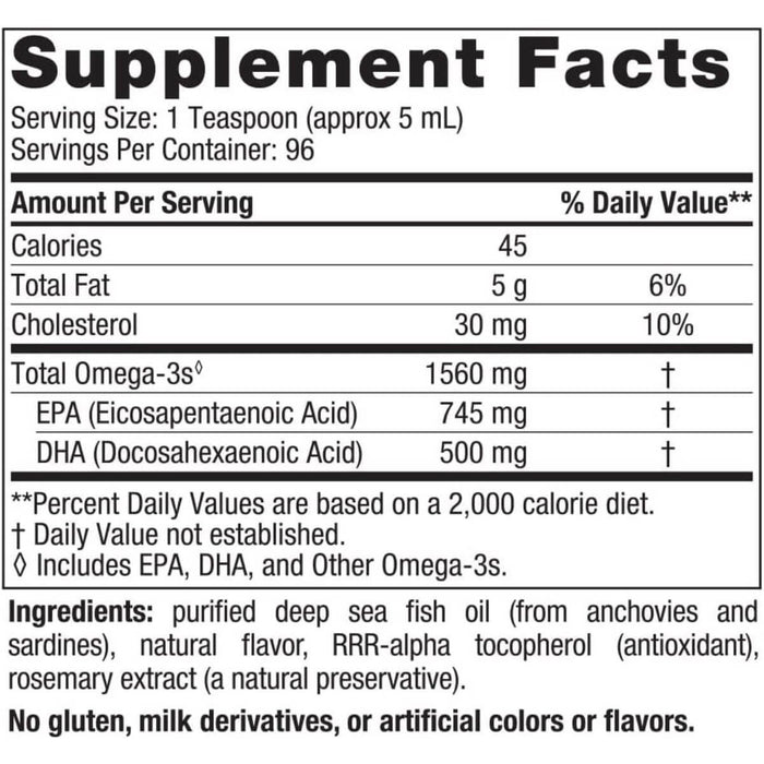 Nordic Naturals Omega-3 1,560mg Lemon Flavour 16 fl oz - Health and Wellbeing at MySupplementShop by Nordic Naturals