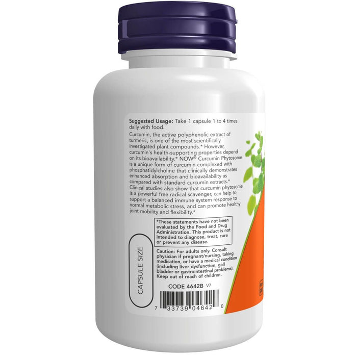 NOW Foods Turmeric Curcumin Phytosome 60 Veg Capsules - Joint Support at MySupplementShop by NOW Foods